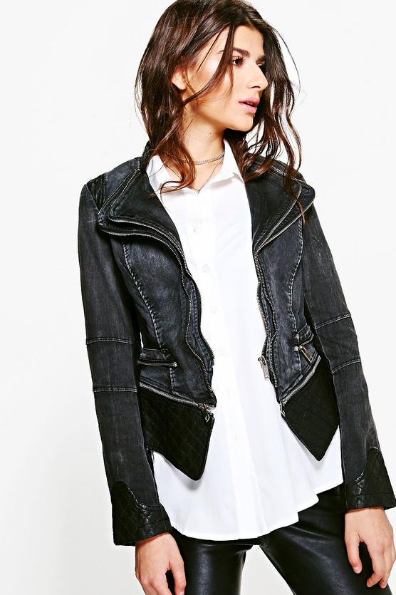 Freya Quilted Biker Jacket